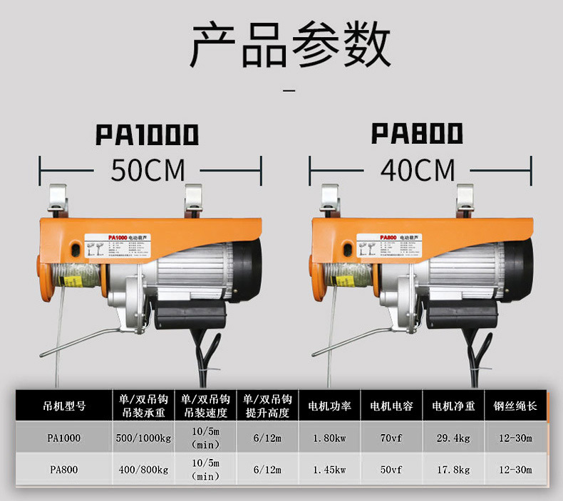 凱塔爾微電葫蘆型號(hào)