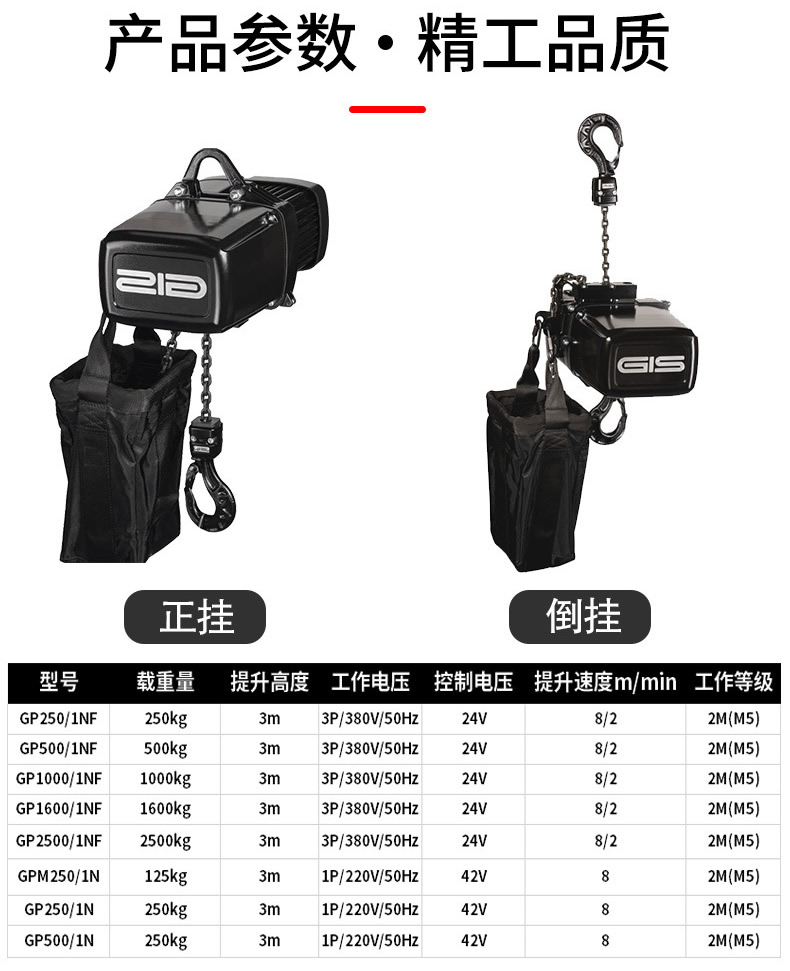 凱塔爾電動葫蘆規(guī)格參數(shù)表